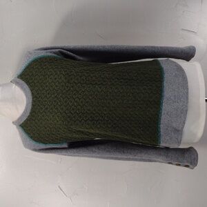 Prana Aya Olive Colorblock Raglan Wool-blend Knit Pullover Sweater Women's Small